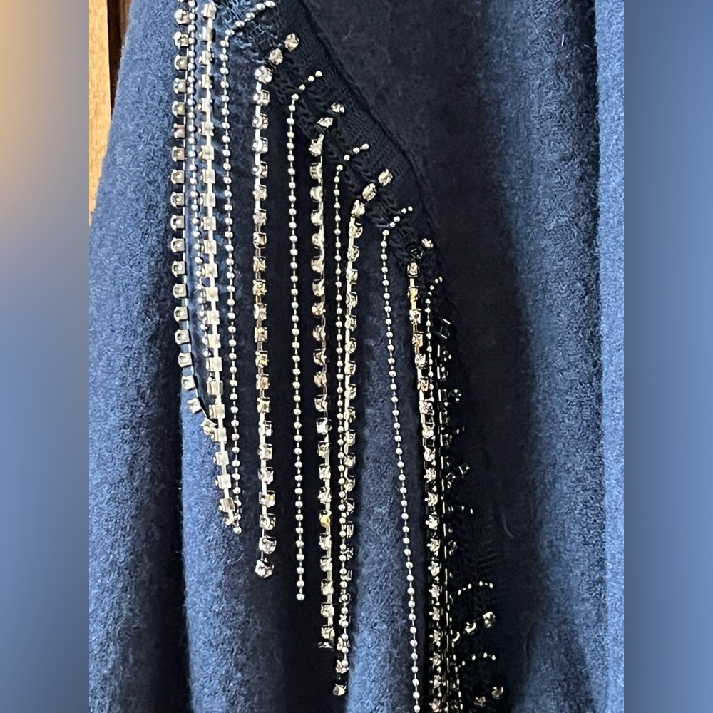 Democracy Women's Embellished Navy Sweater, Size XXL - Picture 4 of 7